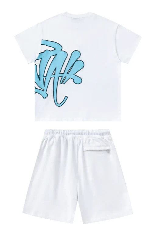 "Graffiti" Short Set Blue